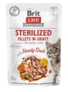 Brit Care Pouch Sterilized Fillets in Gravy with Hearty Duck karma mokra dla dorosłych kotów z kaczką 85 g