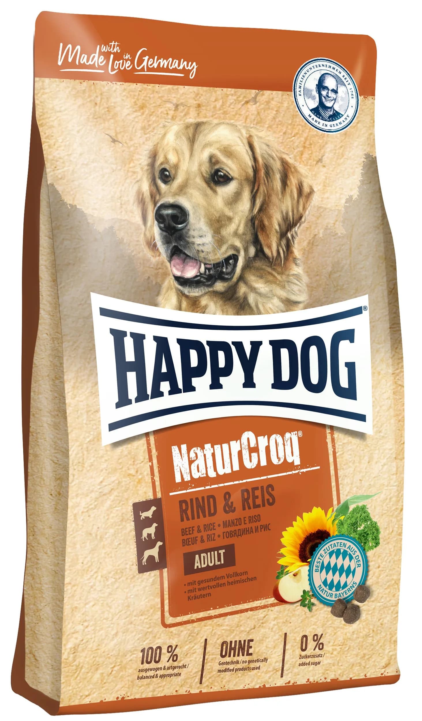 Happy Dog NaturCroq wołowina i ryż karma sucha dla dorosłych psów – 4 kg