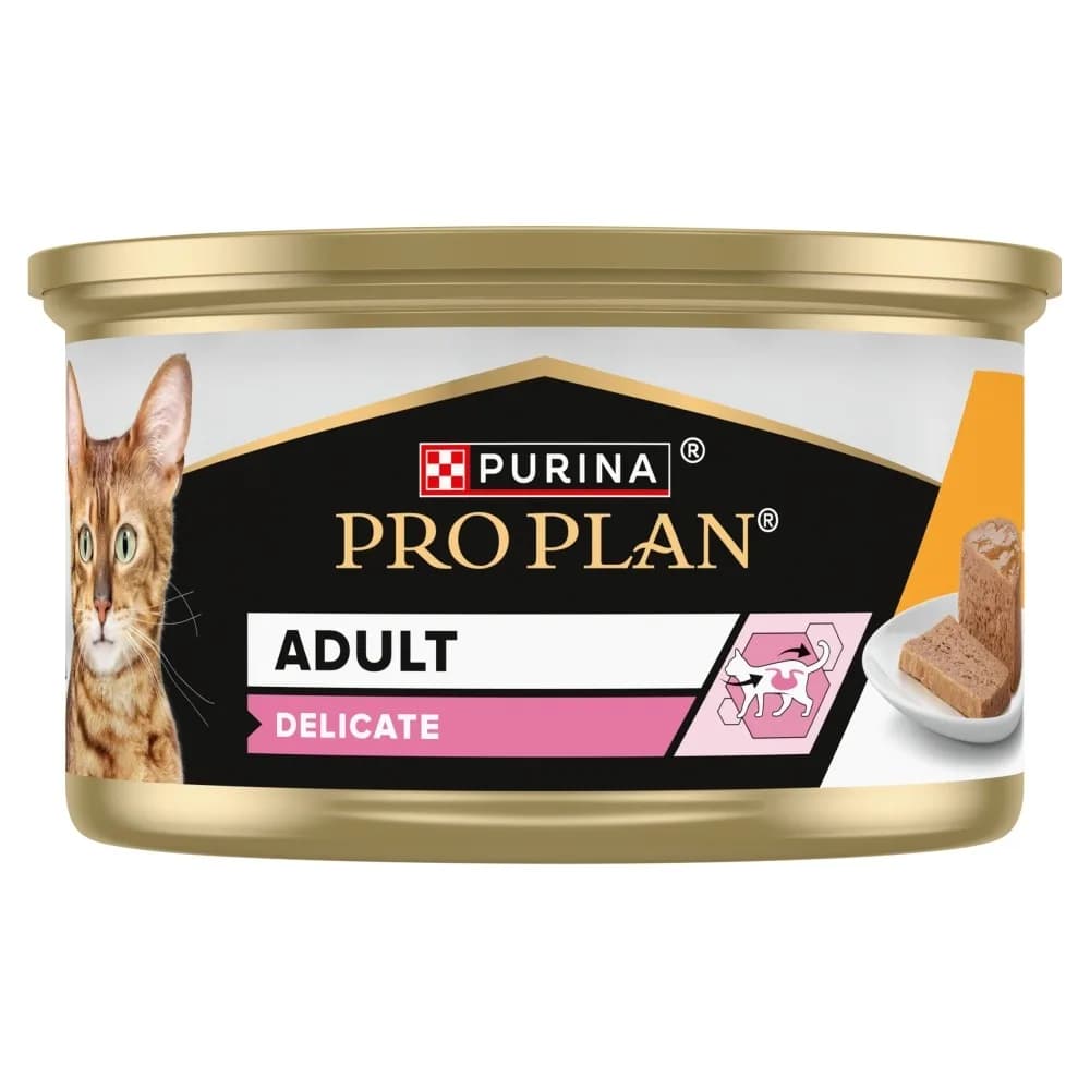PRO PLAN Purina Adult Delicate karma mokra z indykiem w formie musu dla dorosłych kotów z wrażliwym układem pokarmowym 85 g