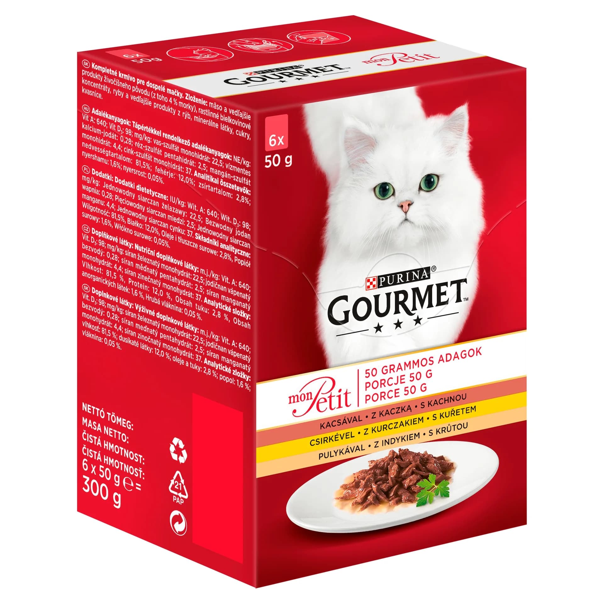 Gourmet Purina Mon Petit mix drobiowy 6 × 50 g