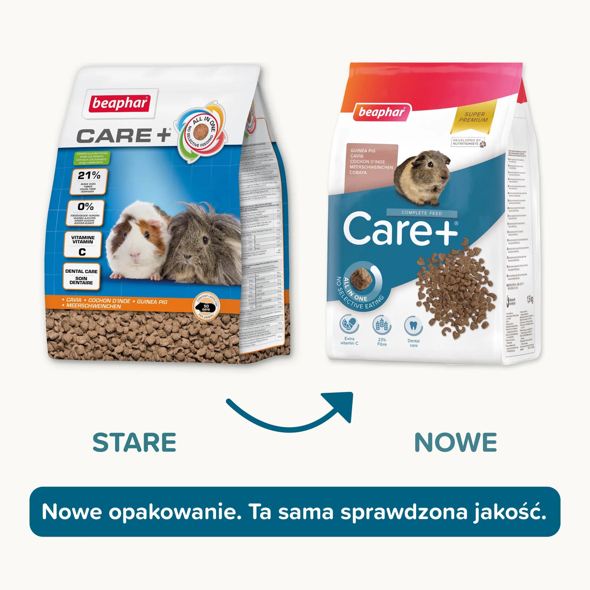 Beaphar Care+ Guinea Pig Super Premium karma dla świnki morskiej – 1,5 kg