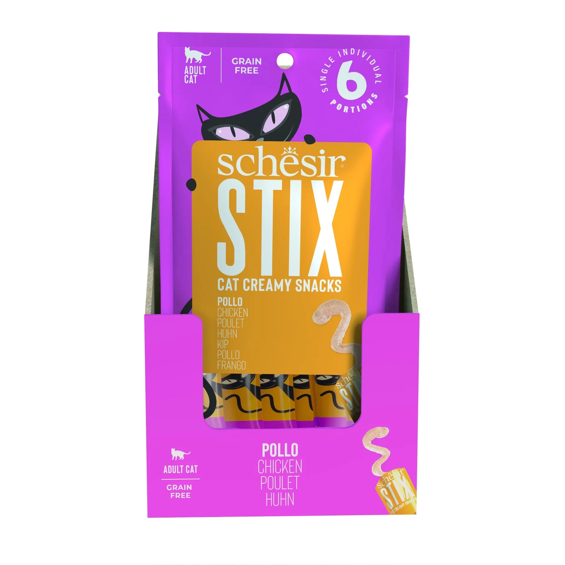 Schesir Cat Stix przysmak dla kota kurczak saszetka 6 × 15 g