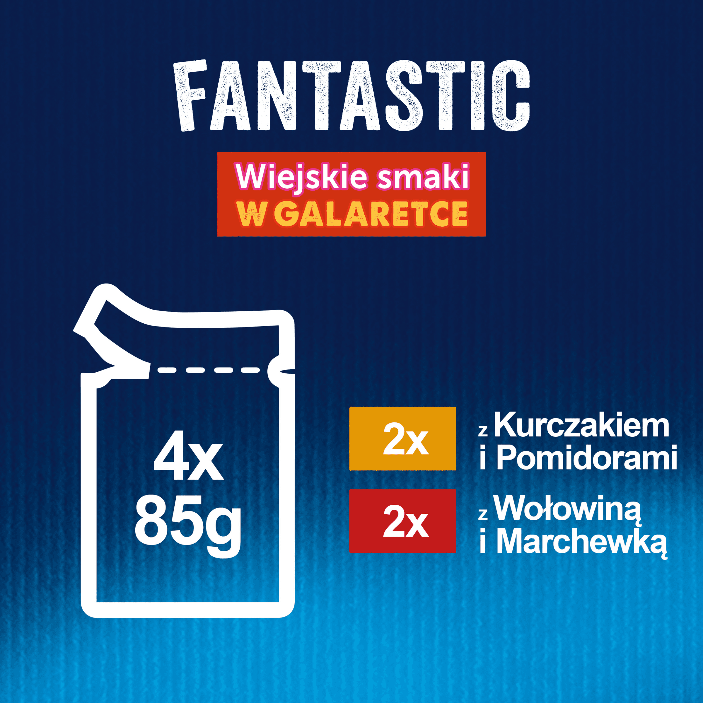 Felix Fantastic saszetki karma mokra dla dorosłych kotów mięso z warzywami 4 × 85 g