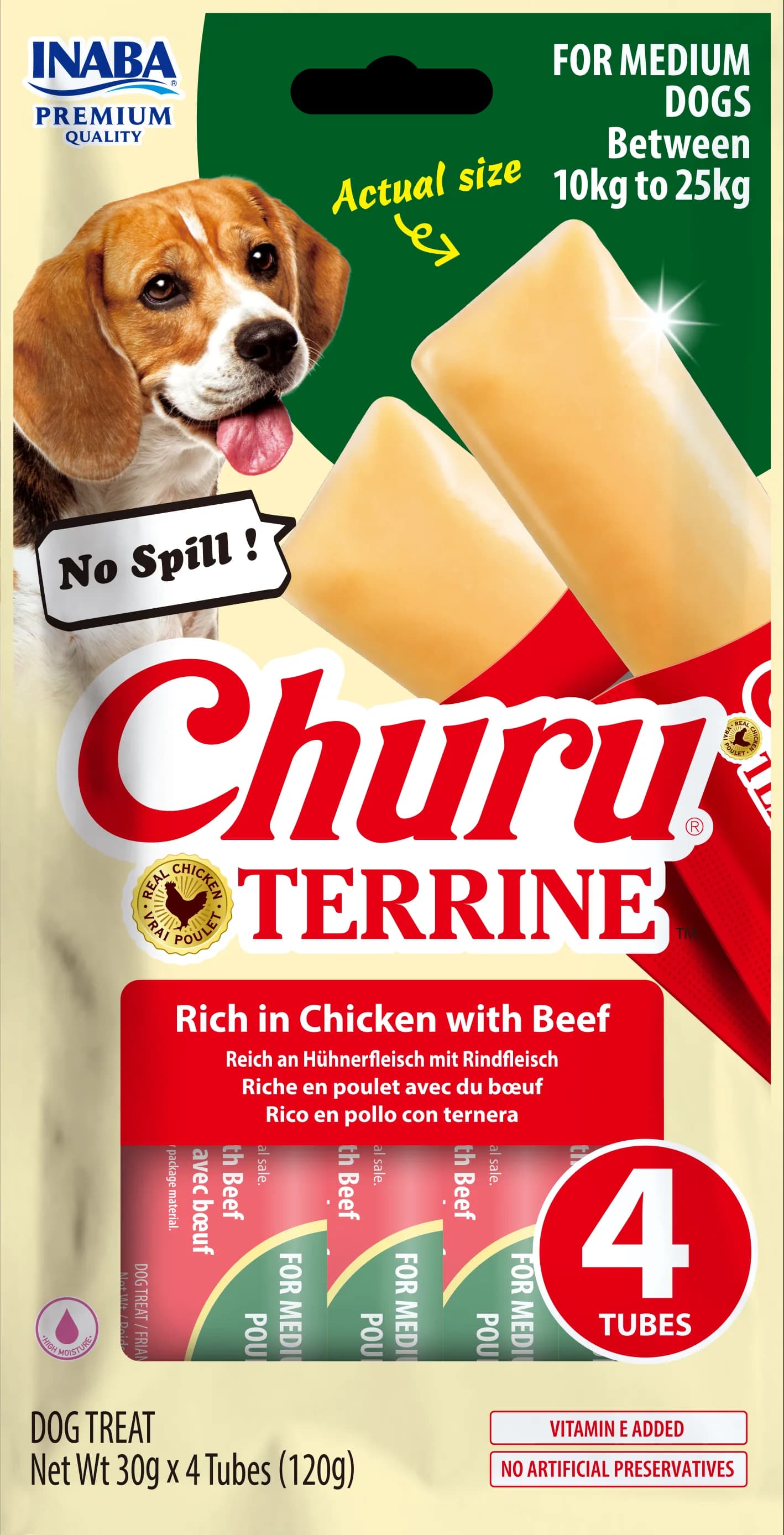 INABA Dog Churu Terrine Chicken & Beef 4 x 30 g (120 g)