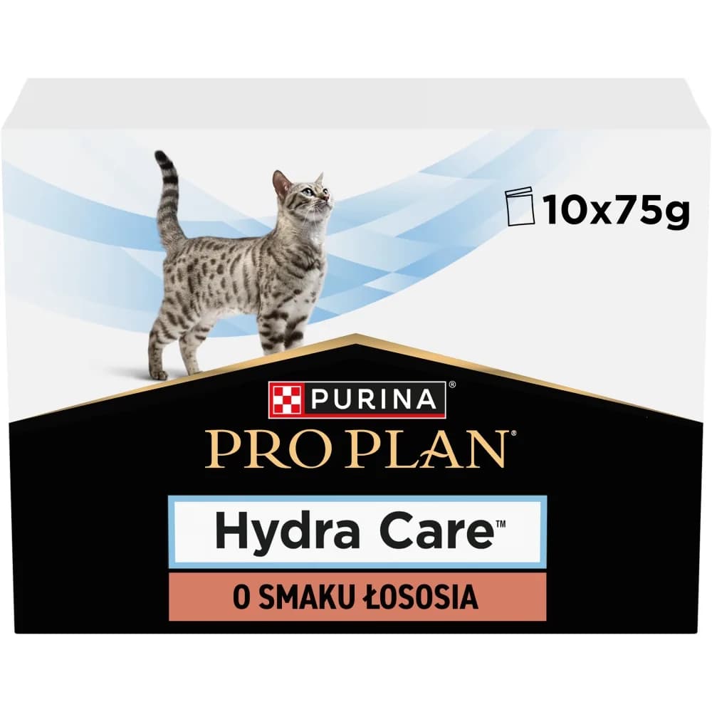 PRO PLAN Purina Veterinary Diets Feline Hydra Care mokry suplement nawadniający o smaku łososia dla dorosłych kotów 10 × 75 g