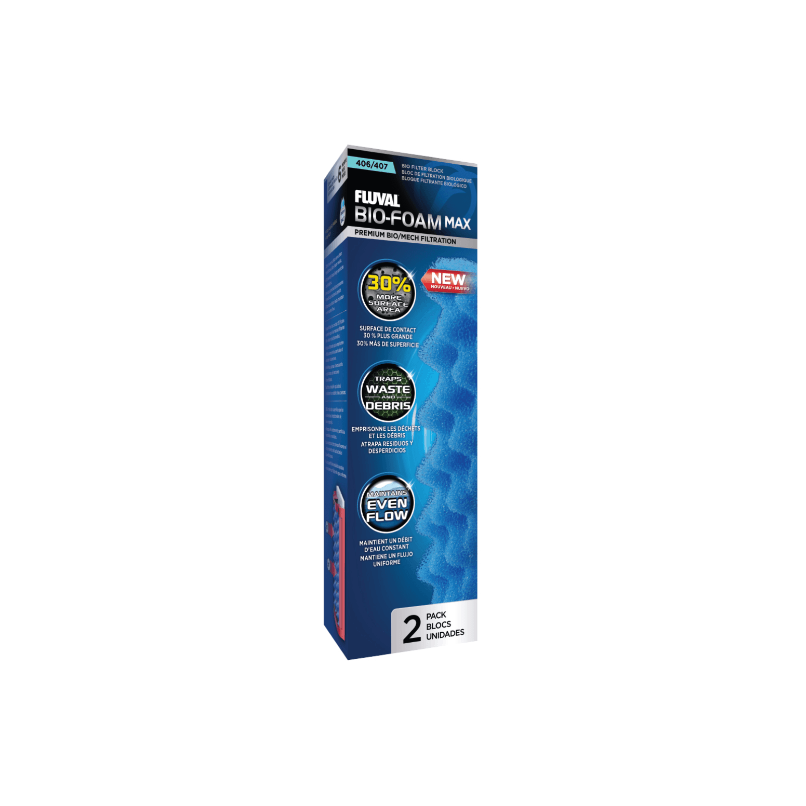 Fluval Bio Foam Max wkład biologiczno-mechaniczny do filtrów kubełkowych 2 szt. – A189
