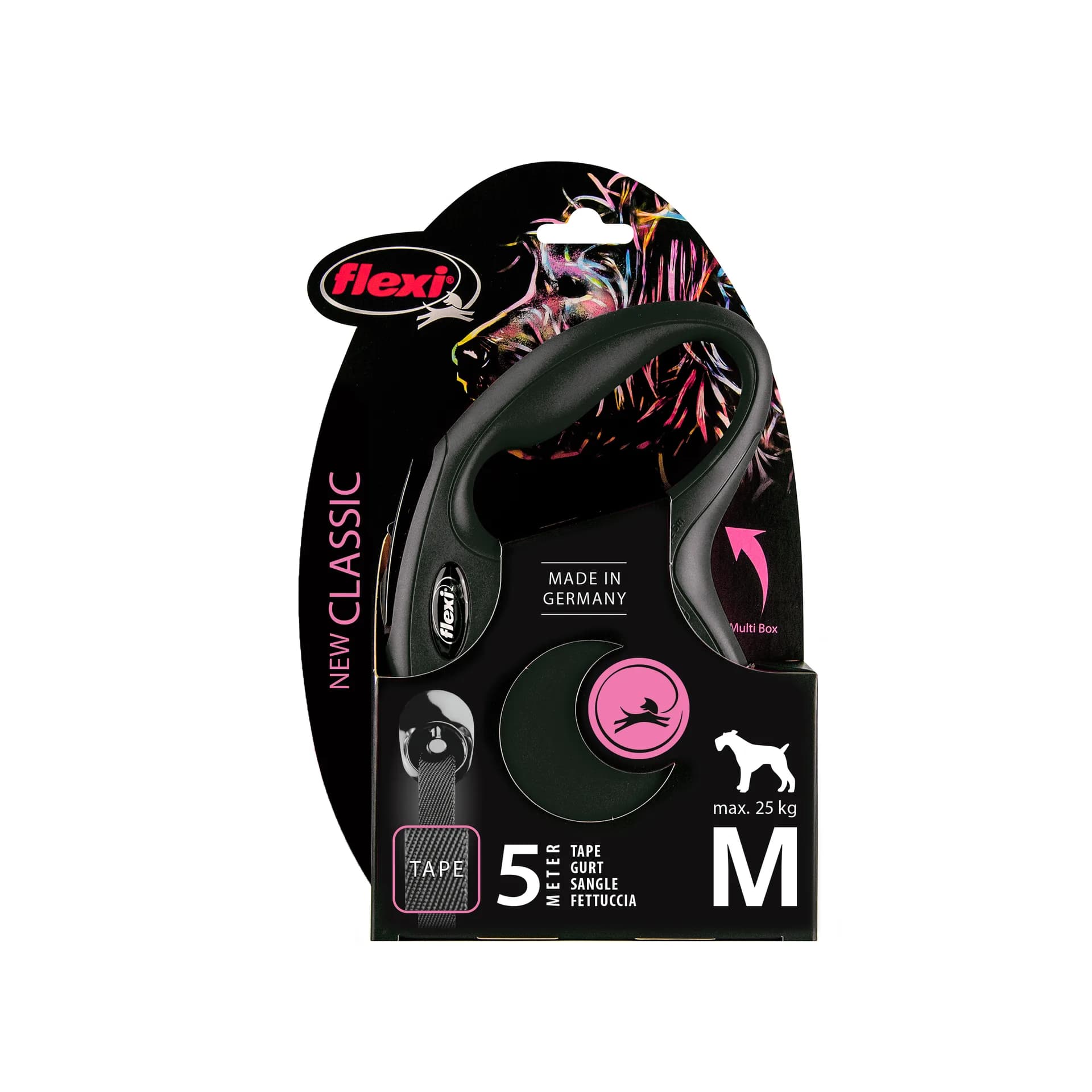 Flexi New Classic smycz automatyczna taśmowa dla psa – M 5 m/25 kg
