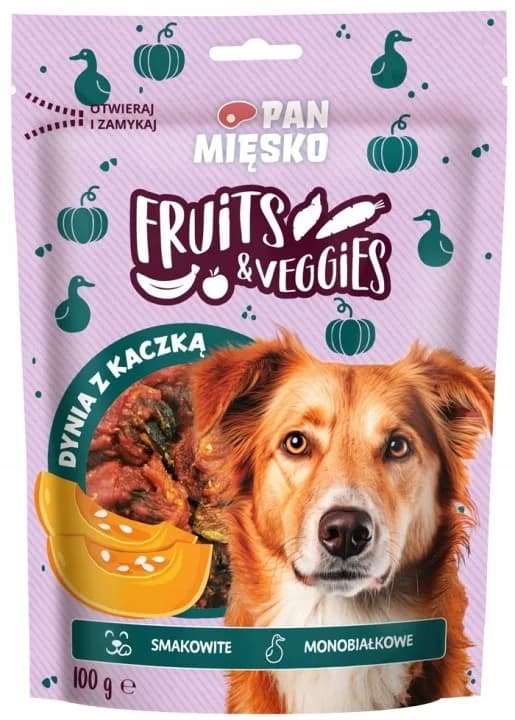 Pan Mięsko Fruits & Veggies przysmak dla psa dynia z kaczką 100 g