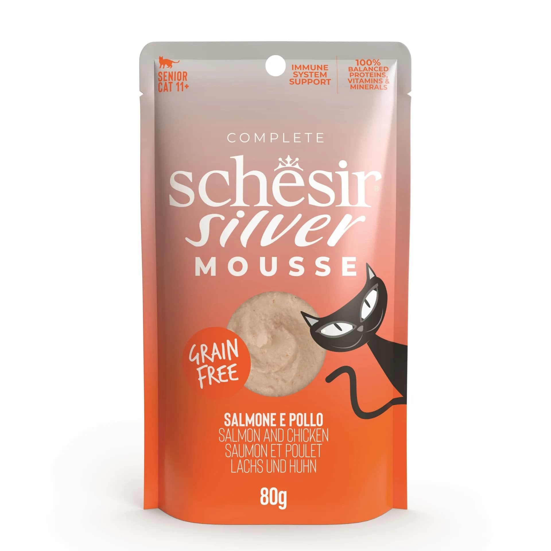 Schesir Silver Mousse karma mokra dla kota mus łosoś z dynią 80 g