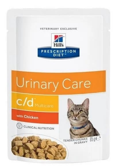 Hill's Prescription Diet c/d karma mokra dla dorosłych kotów Kurczak saszetka przewód pokarmowy 85 g