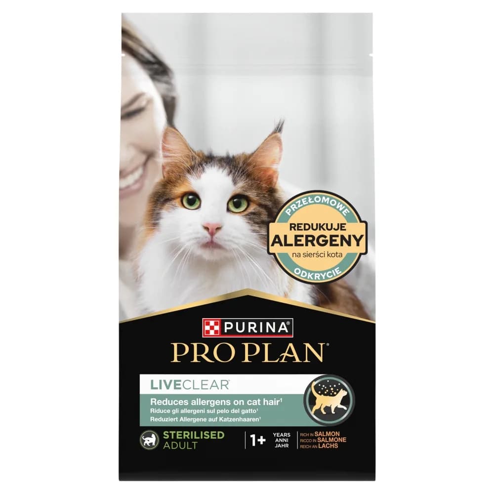 PRO PLAN Purina LiveClear Sterilised Adult karma sucha z łososiem dla kotów po sterylizacji 1,4 kg