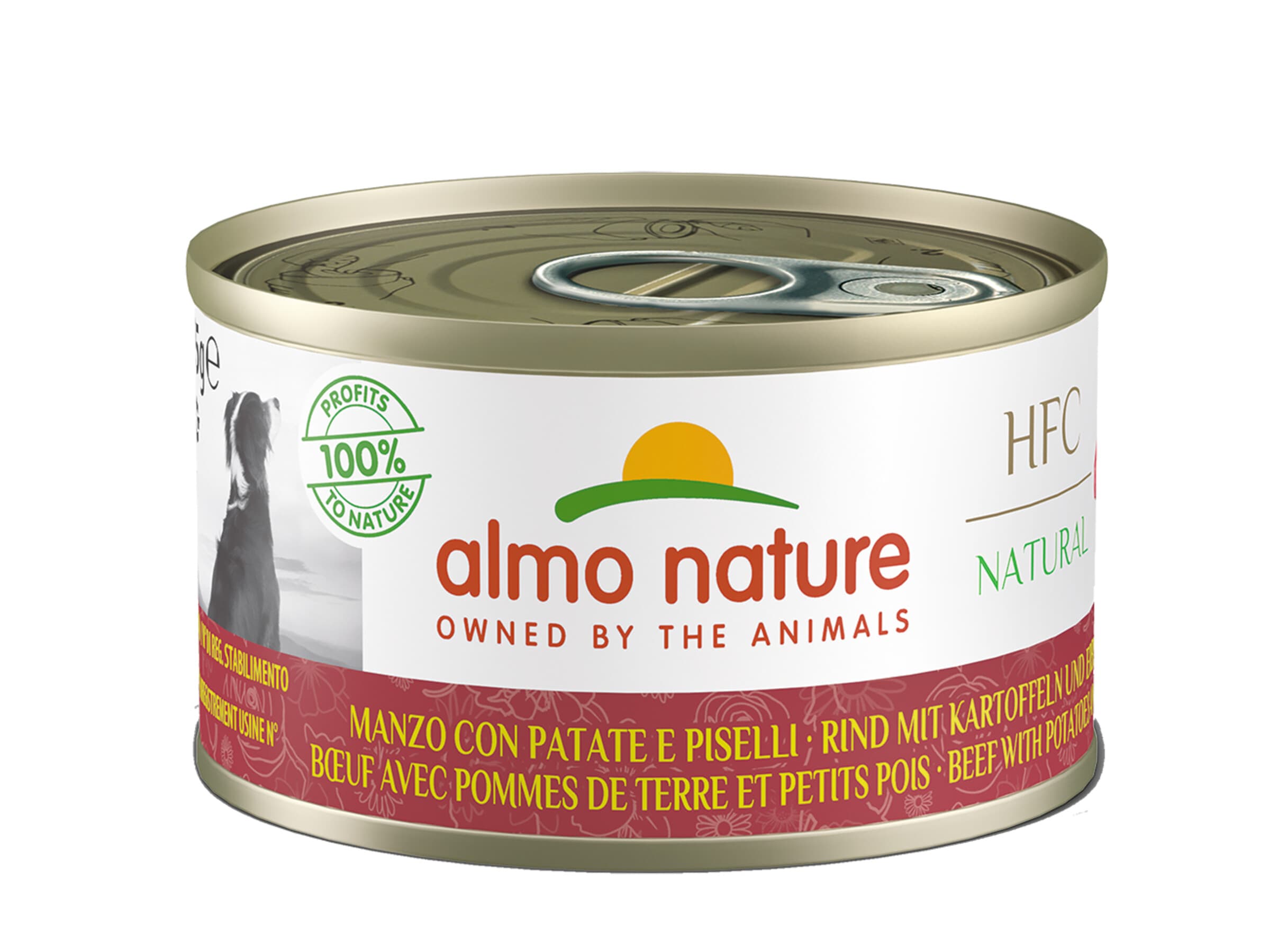 Almo Nature Puszka HFC Cuisine wołowina z ziemniakami i groszkiem dla psa 95 g