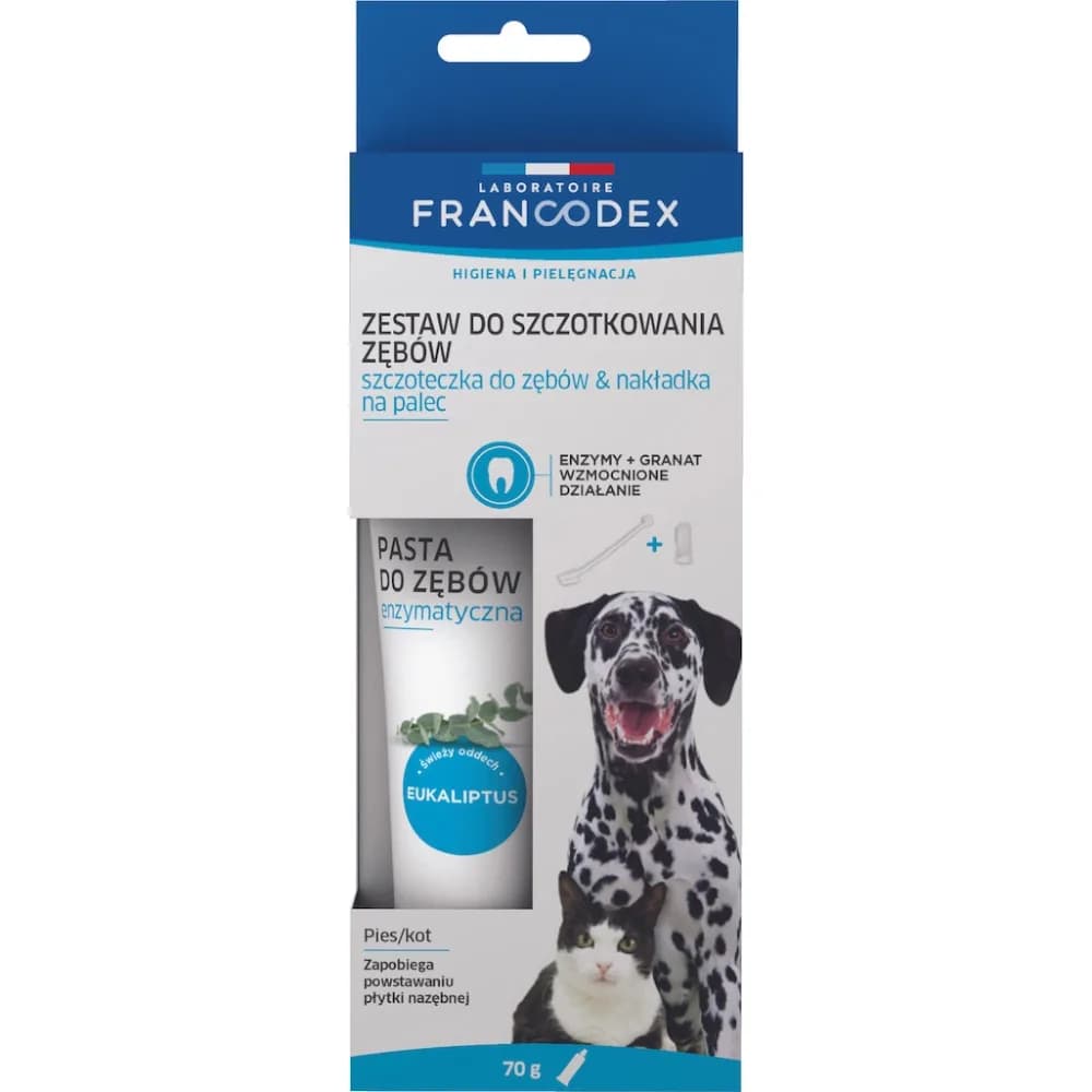 Francodex zestaw szczoteczka i pasta enzymatyczna do czyszczenia zębów
