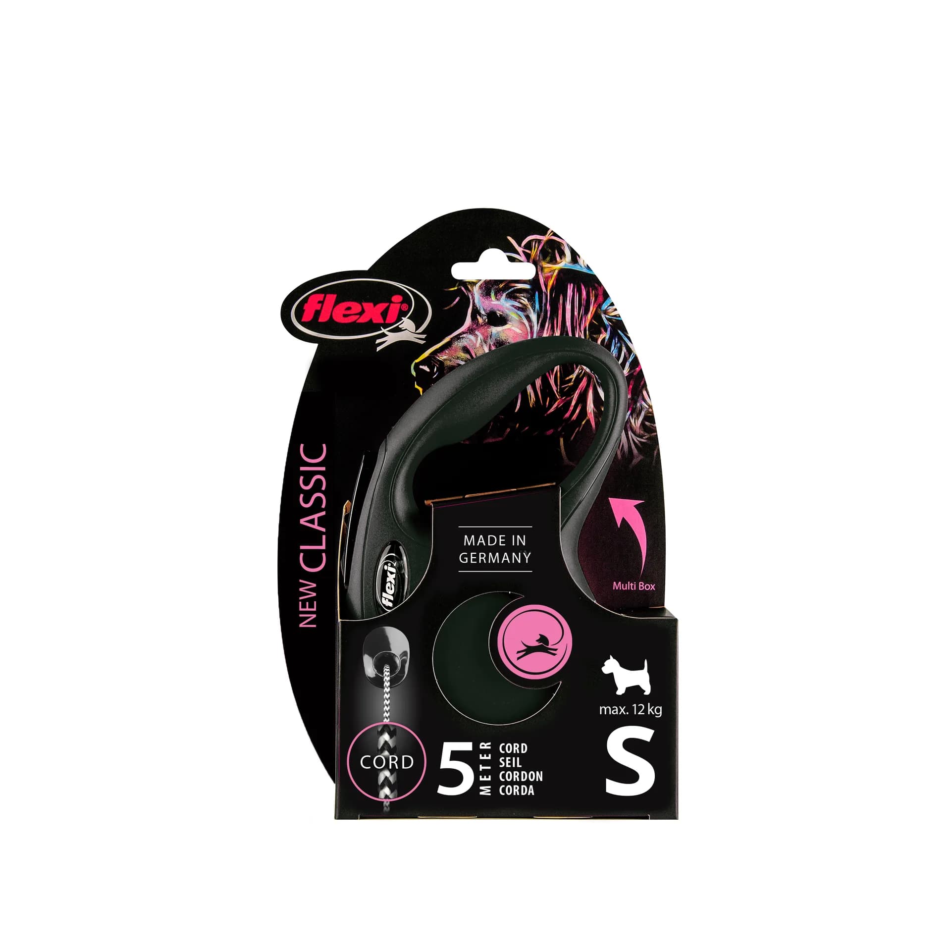 Flexi New Classic smycz automatyczna sznurkowa dla psa – S 5 m/12 kg