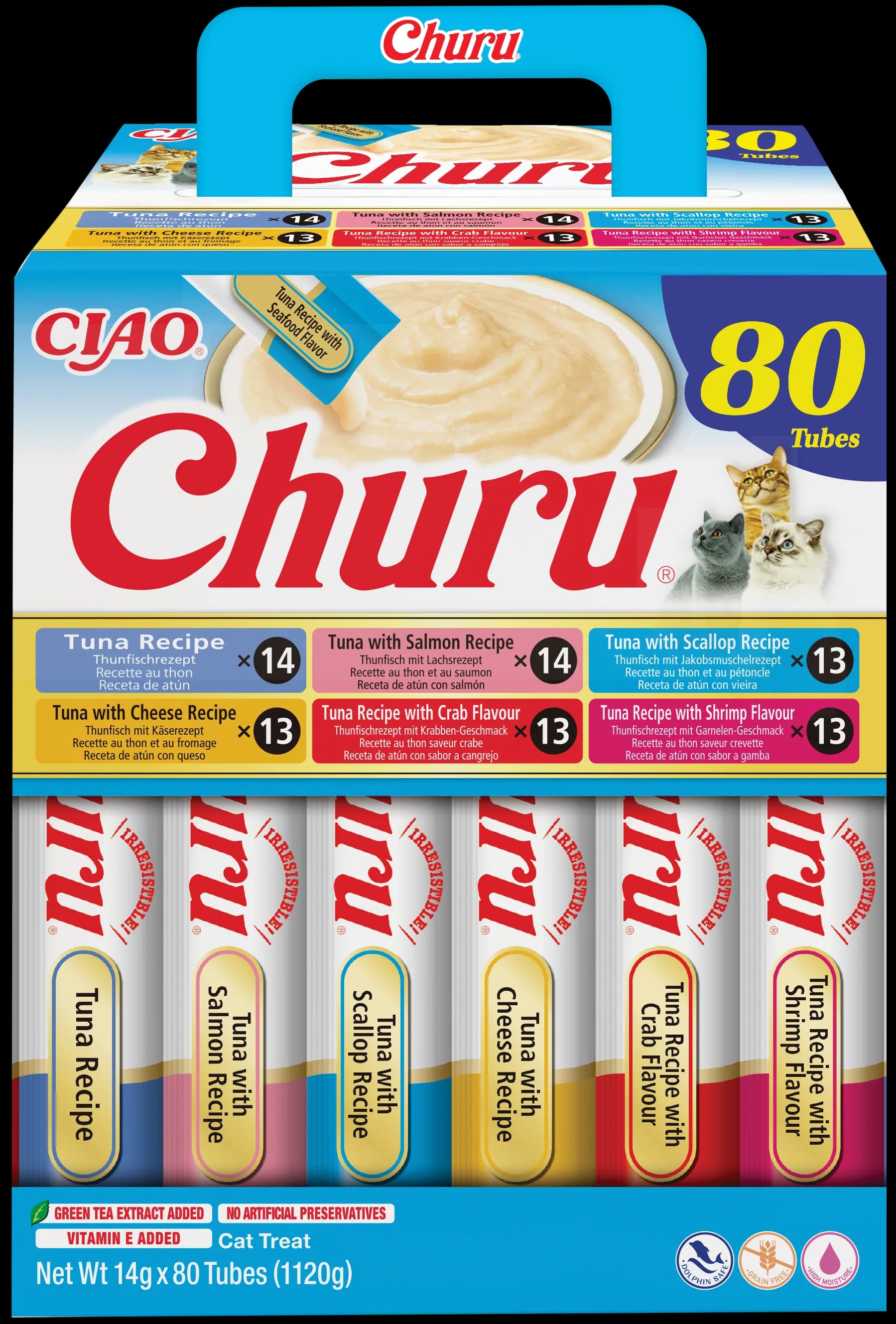 INABA Churu 80P Uzupełniająca karma dla kotów mix przysmaków z tuńczykiem 80 14 g