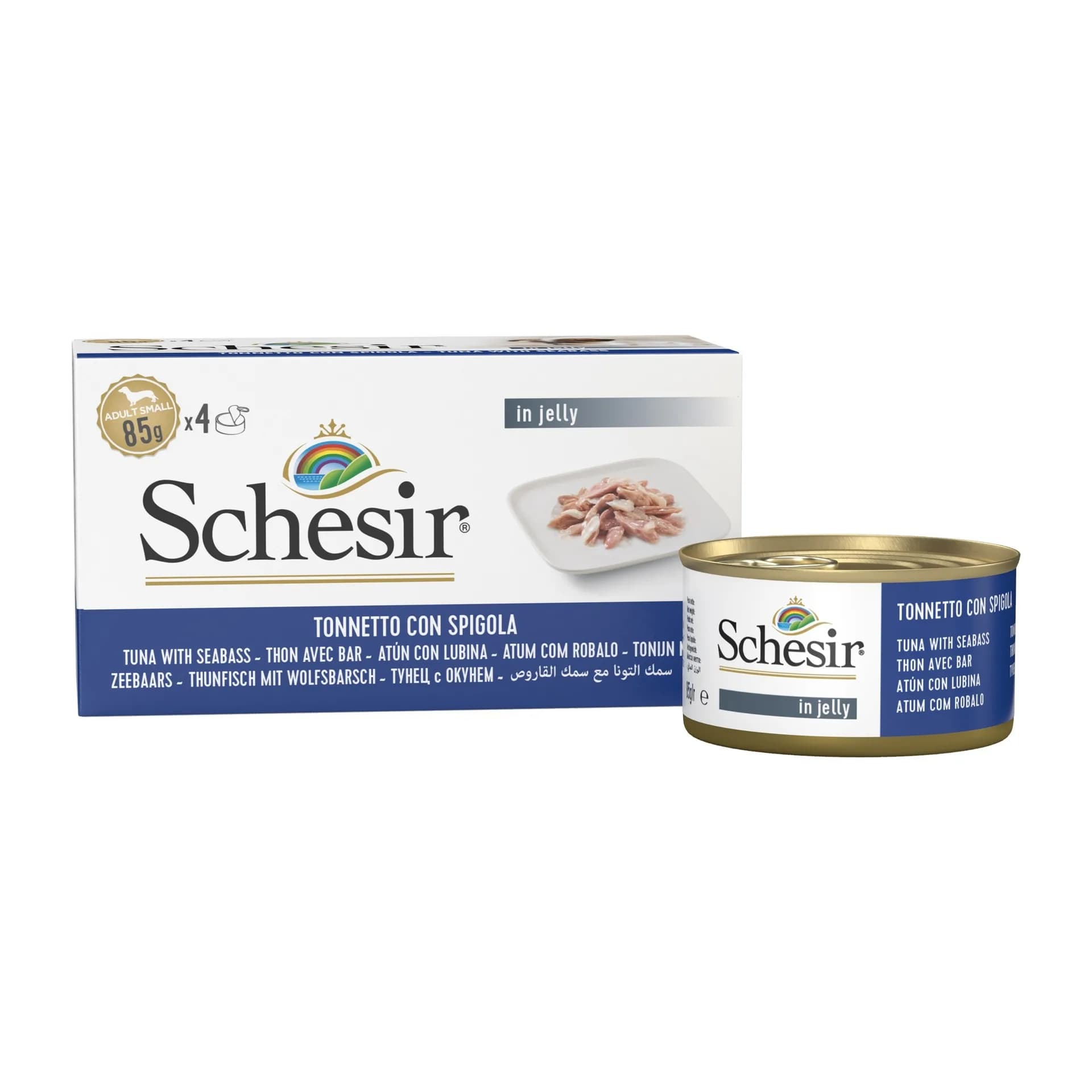 Schesir Karma mokra dla psa tuńczyk z okoniem 4 x 85 g