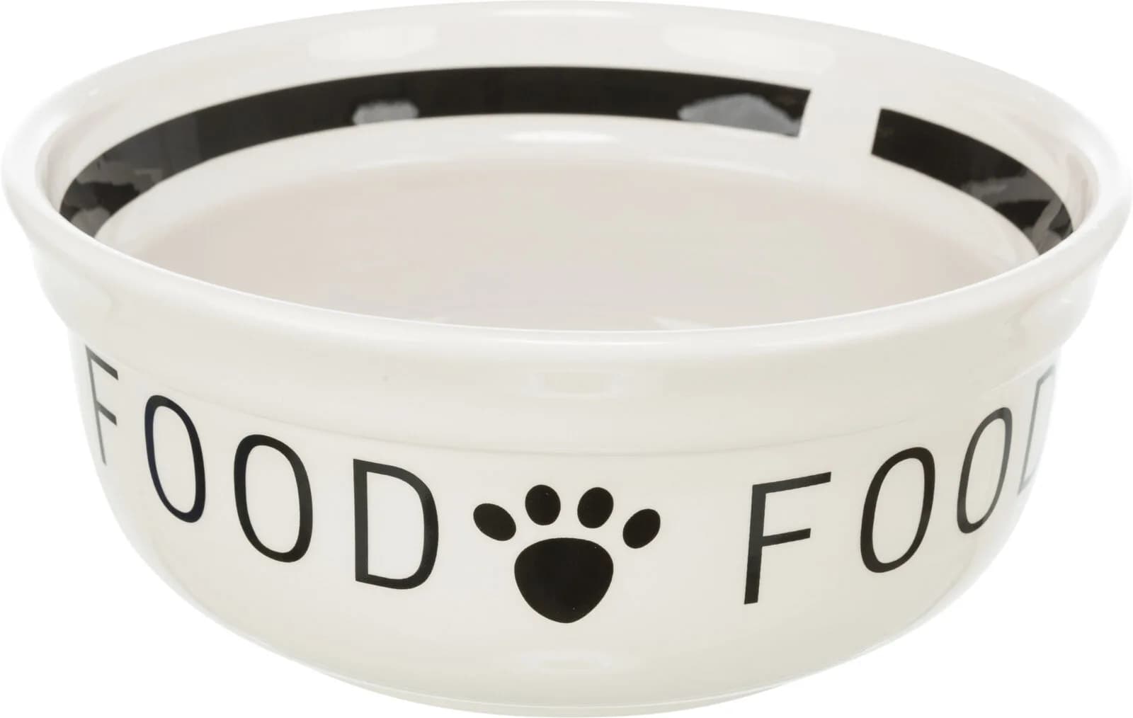 Trixie Miska ceramiczna „Food" dla psa biało/czarna 0,6 l 15 cm
