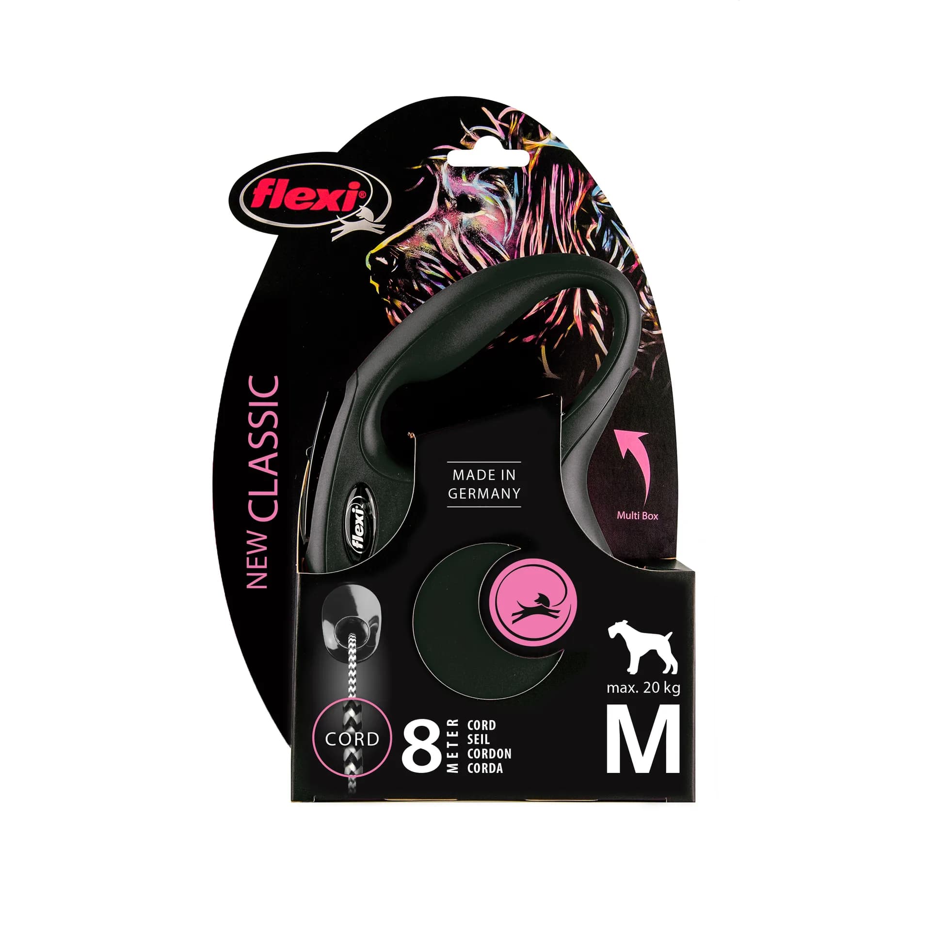 Flexi New Classic smycz automatyczna sznurkowa dla psa – M 8 m/20 kg