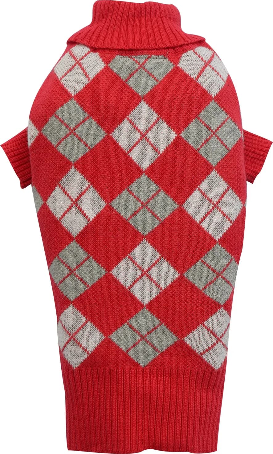 DoggyDolly Sweter w romby, ciemnoczerwony L