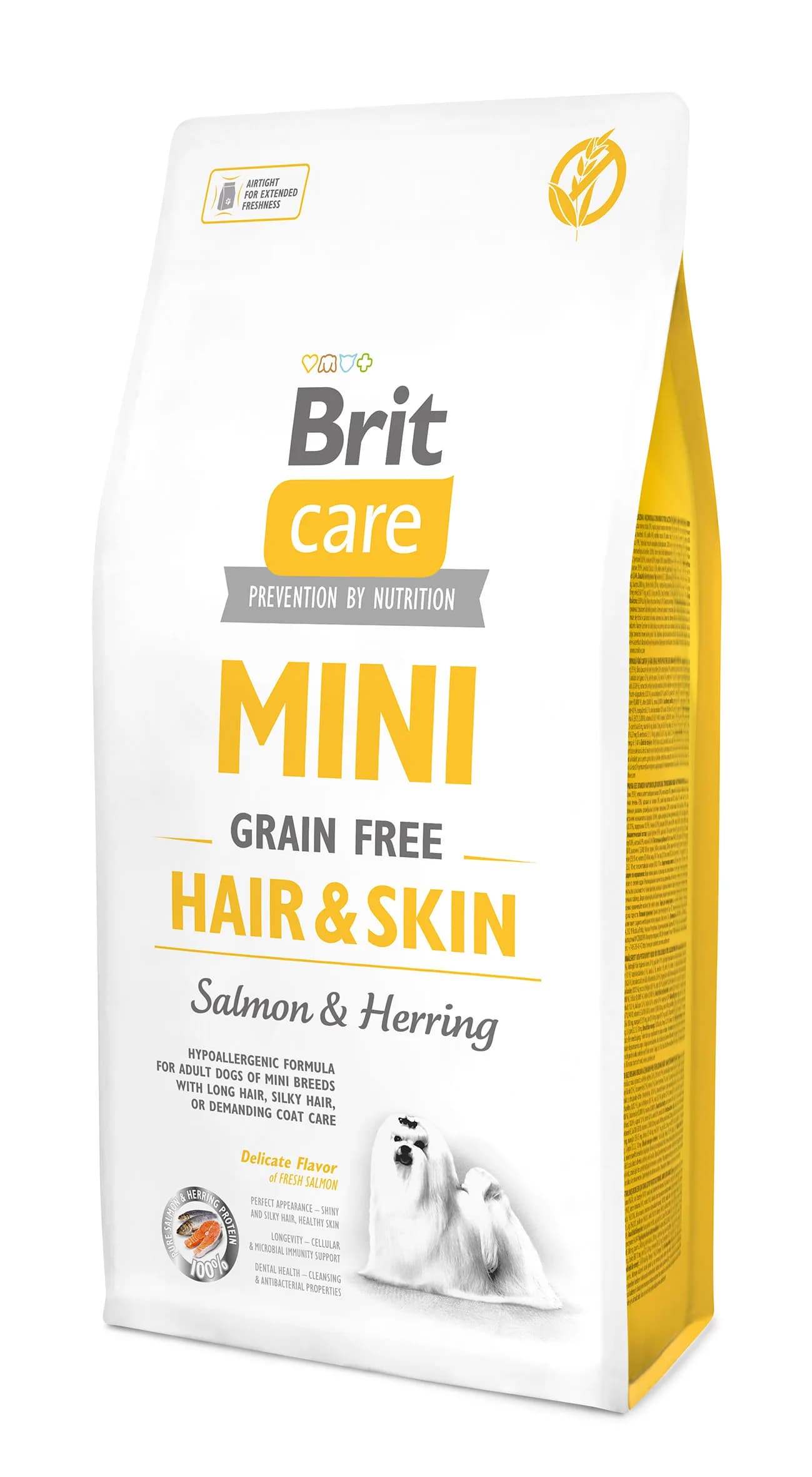 Brit Care Dog Mini Grain Free Hair & Skin Salmon & Herring sucha karma dla psów małych ras z łososiem i śledziem