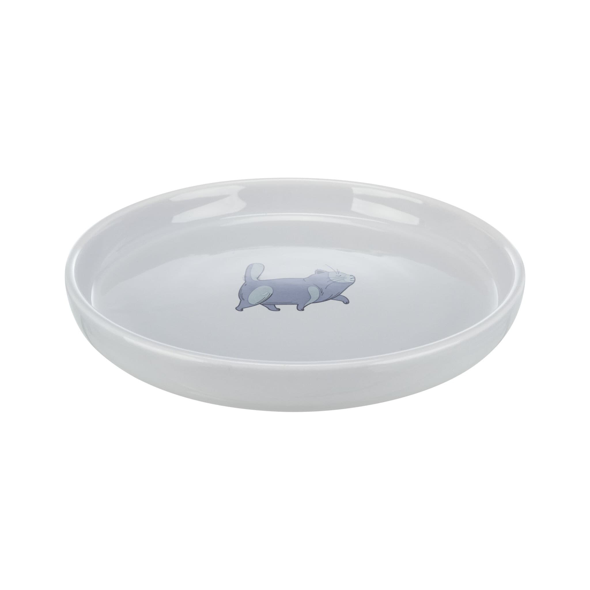 Trixie miska dla kota szara ceramiczna płaska i szeroka 0 6 l/23 cm
