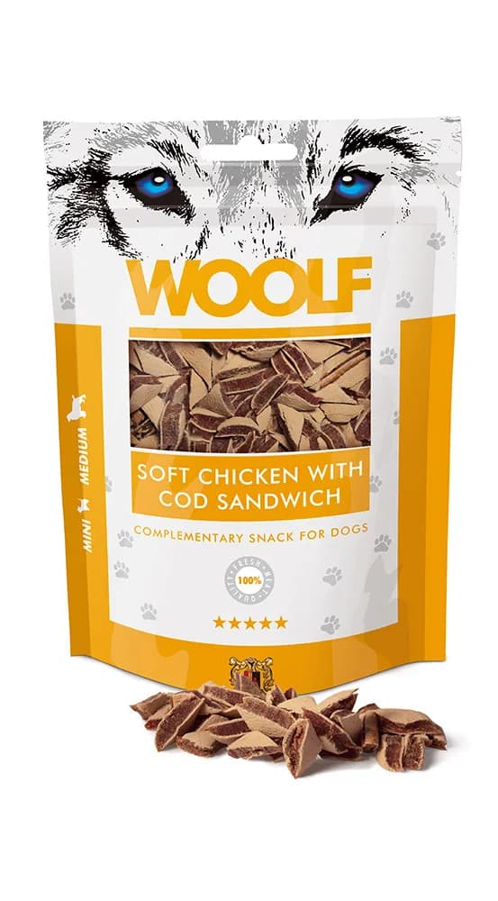 Woolf Soft Chicken With Cod Przysmak dla psa z kurczaka i dorsza 100 g