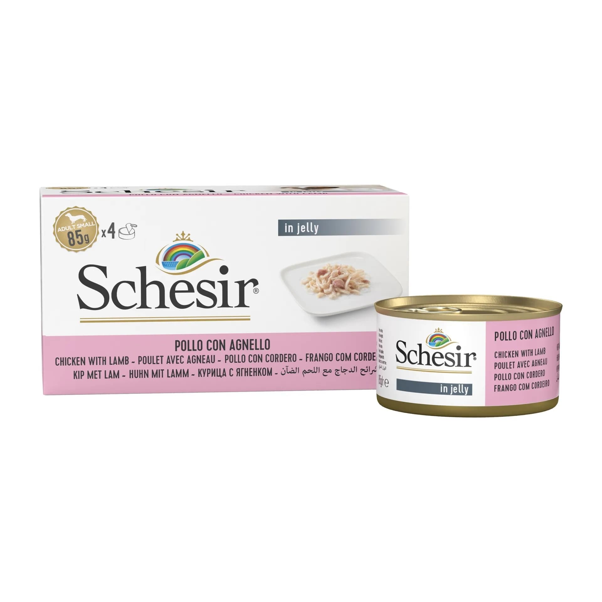 Schesir Karma mokra dla psa kurczak z jagnięciną 4 x 85 g