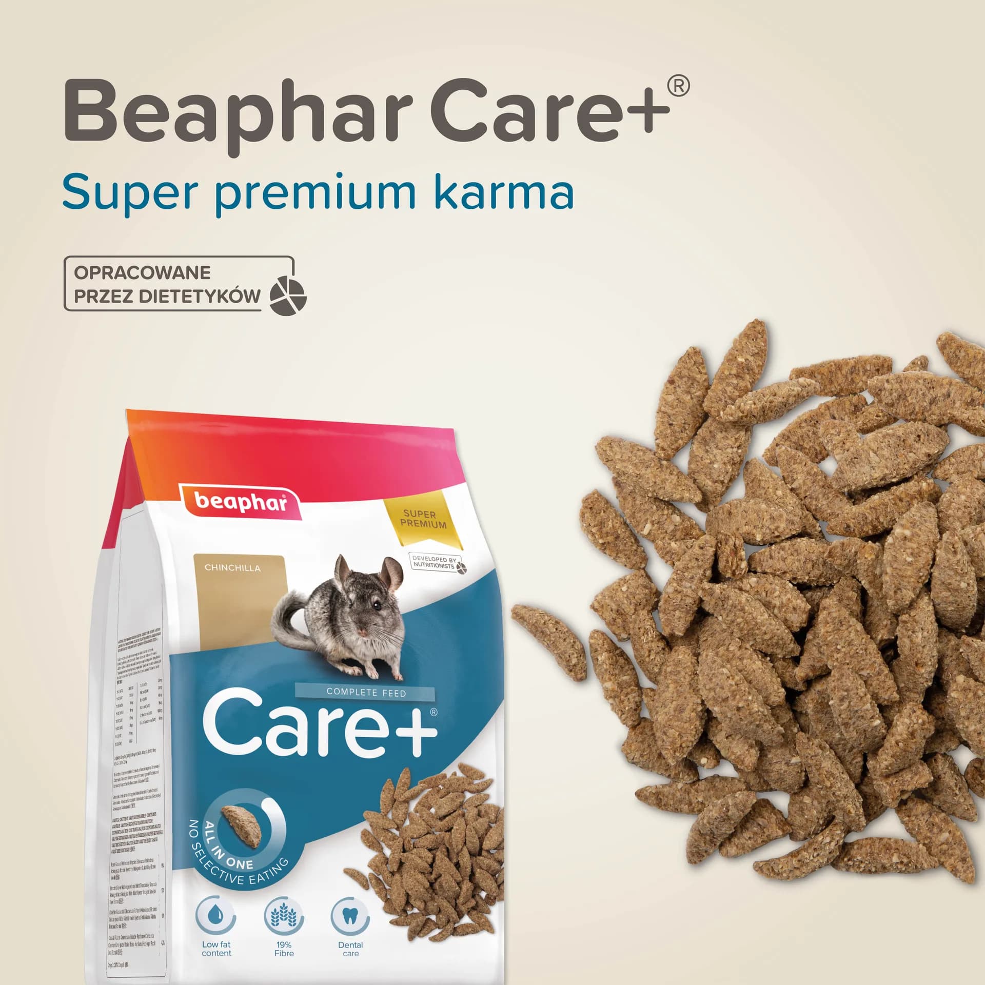 Beaphar Care+ Chinchilla Super Premium karma dla szynszyli – 1,5 kg