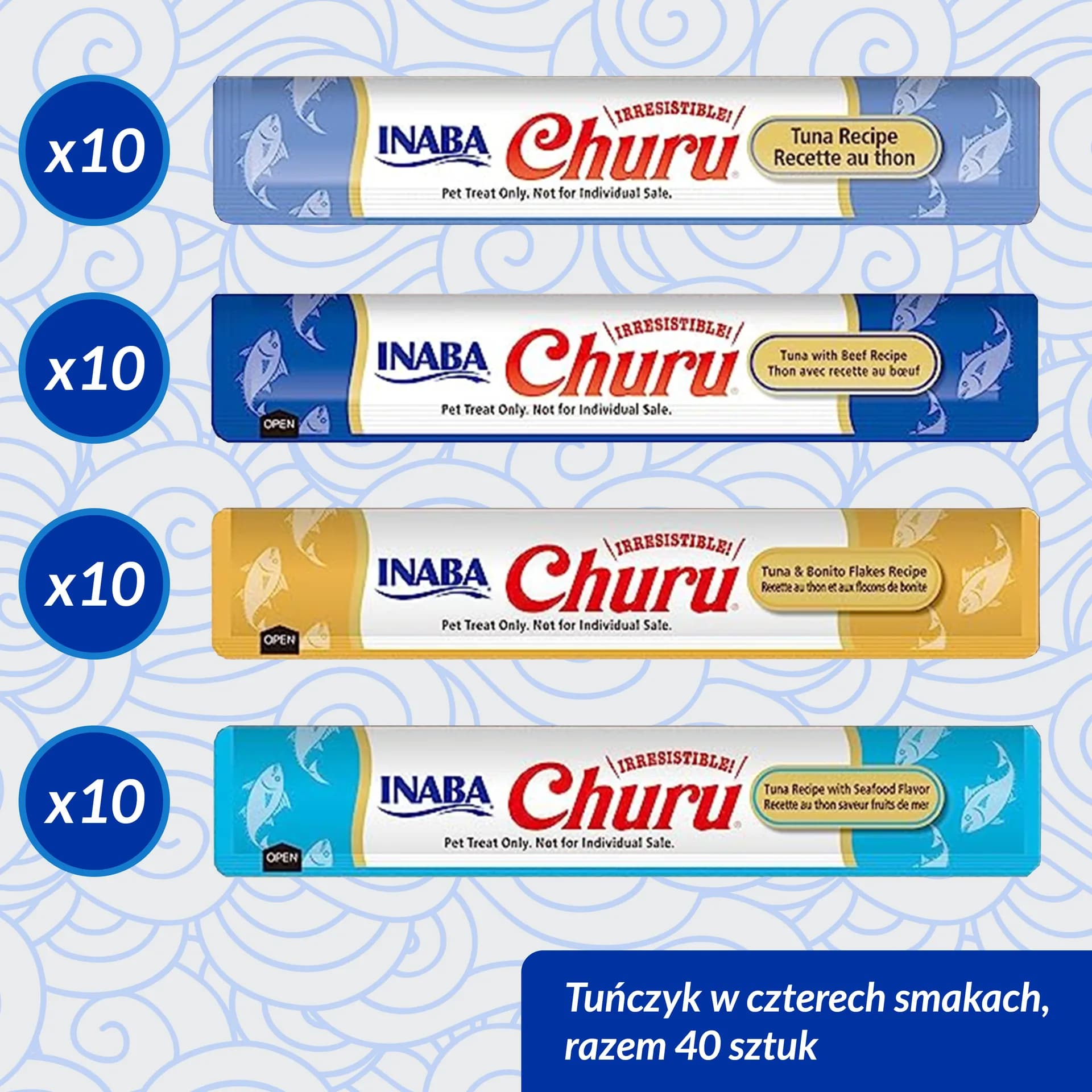 INABA Cat Churu Varieties przysmak dla kotów Tuna Seafood 40 × 14 g 560 g