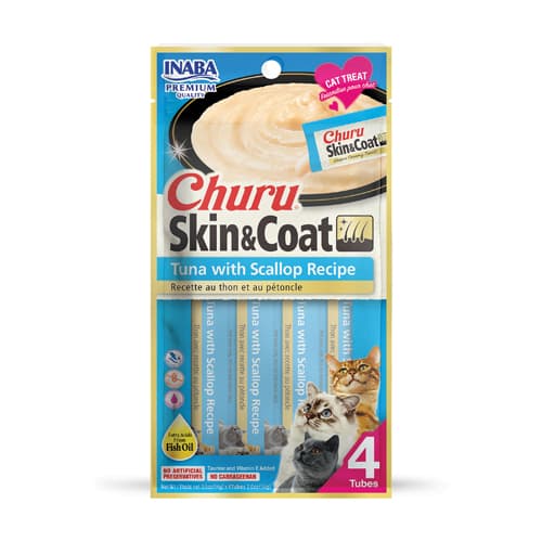 INABA Cat Churu Skin&coat Tuna Scallop 4 × 14 g