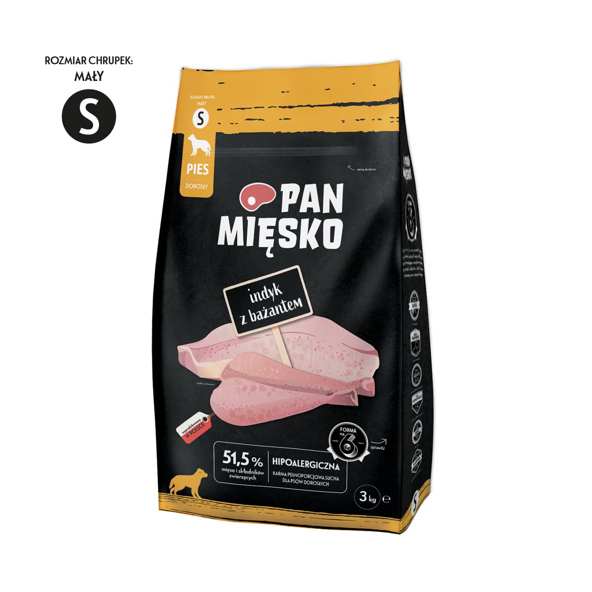 Pan Mięsko Karma sucha dla psa Indyk z bażantem S