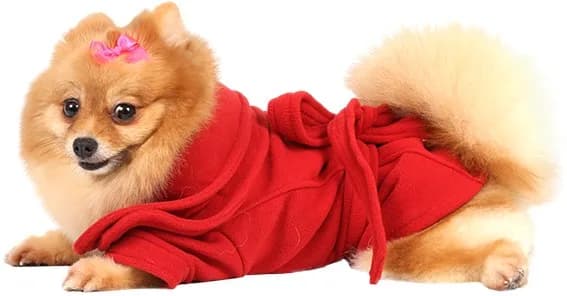 DoggyDolly płaszczyk z kokardą dla małego psa czerwony XXS