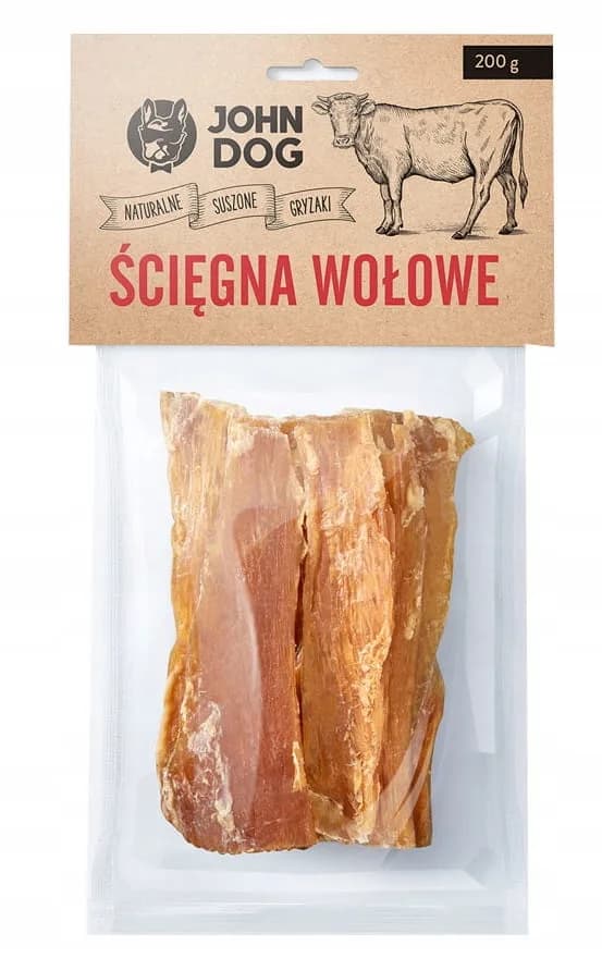 John Dog Ścięgna wołowe krótkie przysmak dla dorosłych psów wołowe 200 g