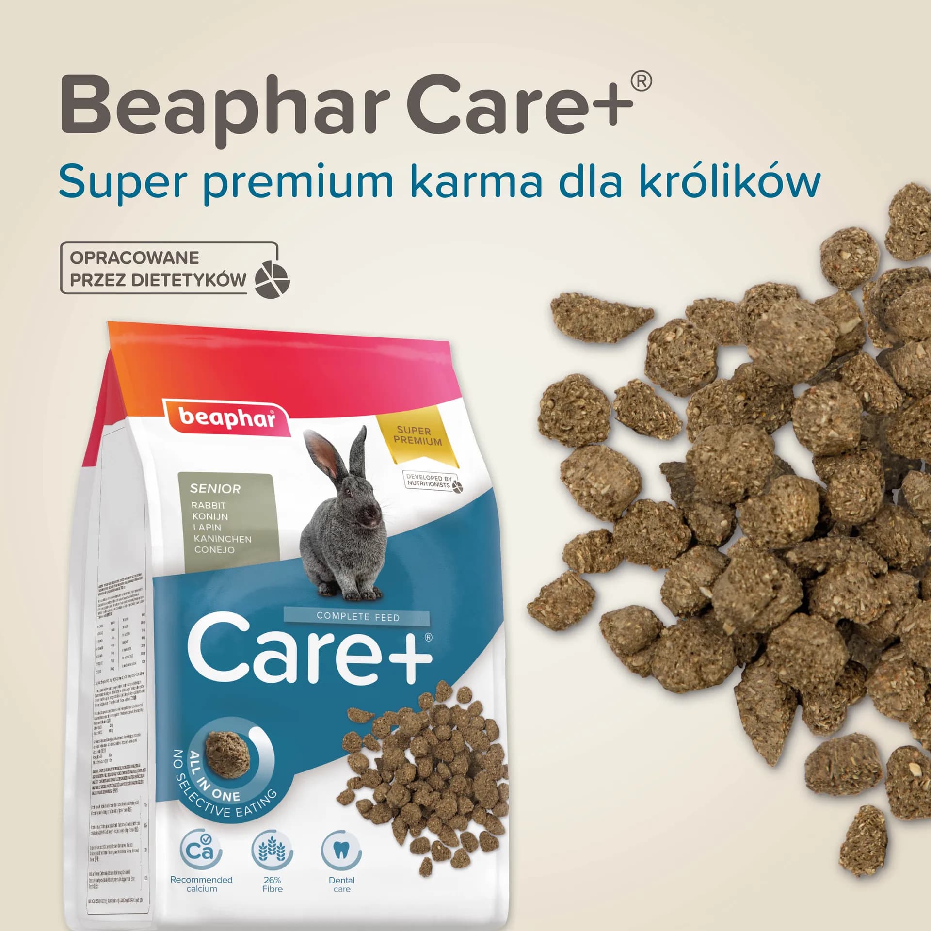 Beaphar Care+ Senior Rabbit karma dla królika seniora 1,5 kg