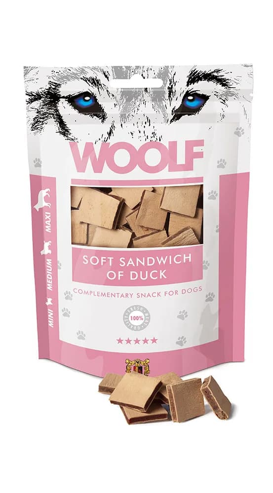 Woolf Soft Sandwich OF Duck Miękki przysmak dla psa kaczka 100 g