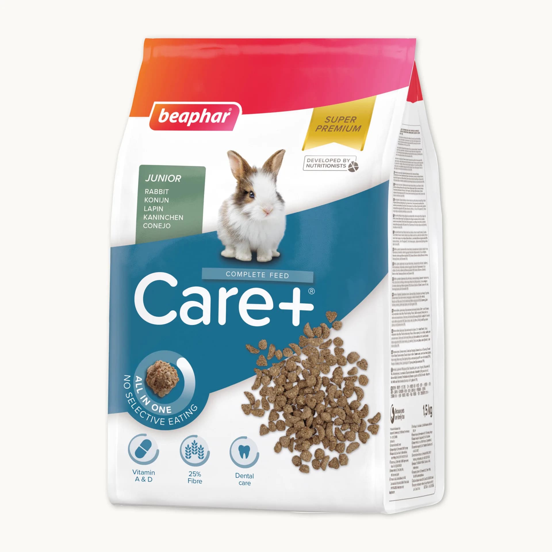 Beaphar Care+ Rabbit Junior karma Super Premium dla młodego królika – 1,5 kg