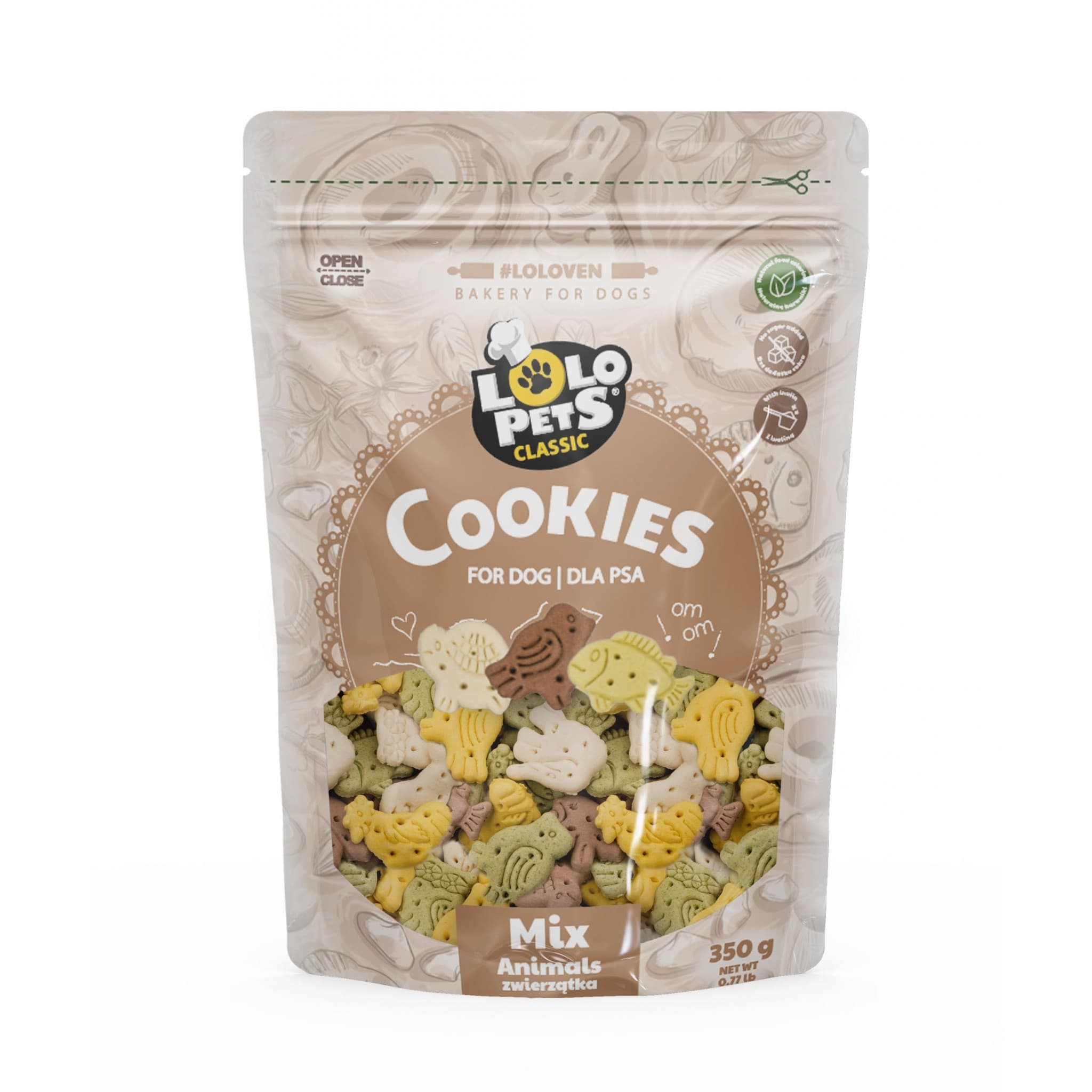 Lolo Pets Ciastka dla psa Zwierzątka mix w Folii Doypack 350 g