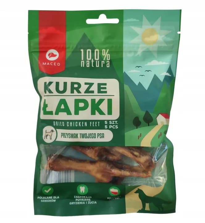 Maced Naturalne Smakołyki dla psa Kurze Łapki 100% Natura 5 szt.