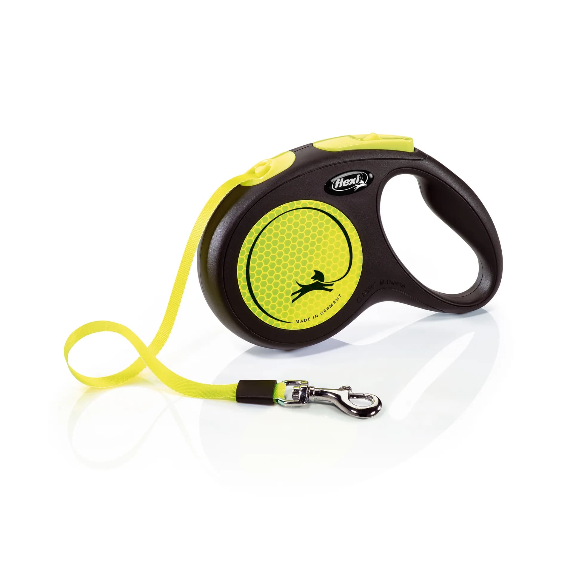 Flexi New Neon smycz automatyczna dla psa taśma – żółty, do 25 kg