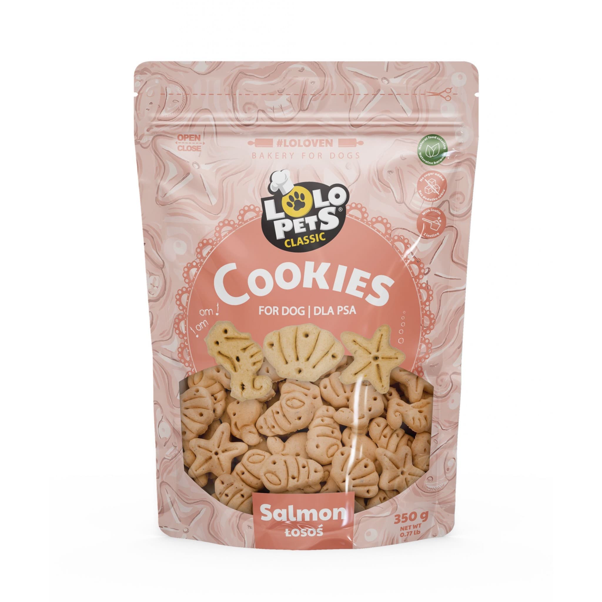 Lolo Pets Ciastka w Folii Doypack smaki przysmak dla dorosłych psów Łosoś 350 g