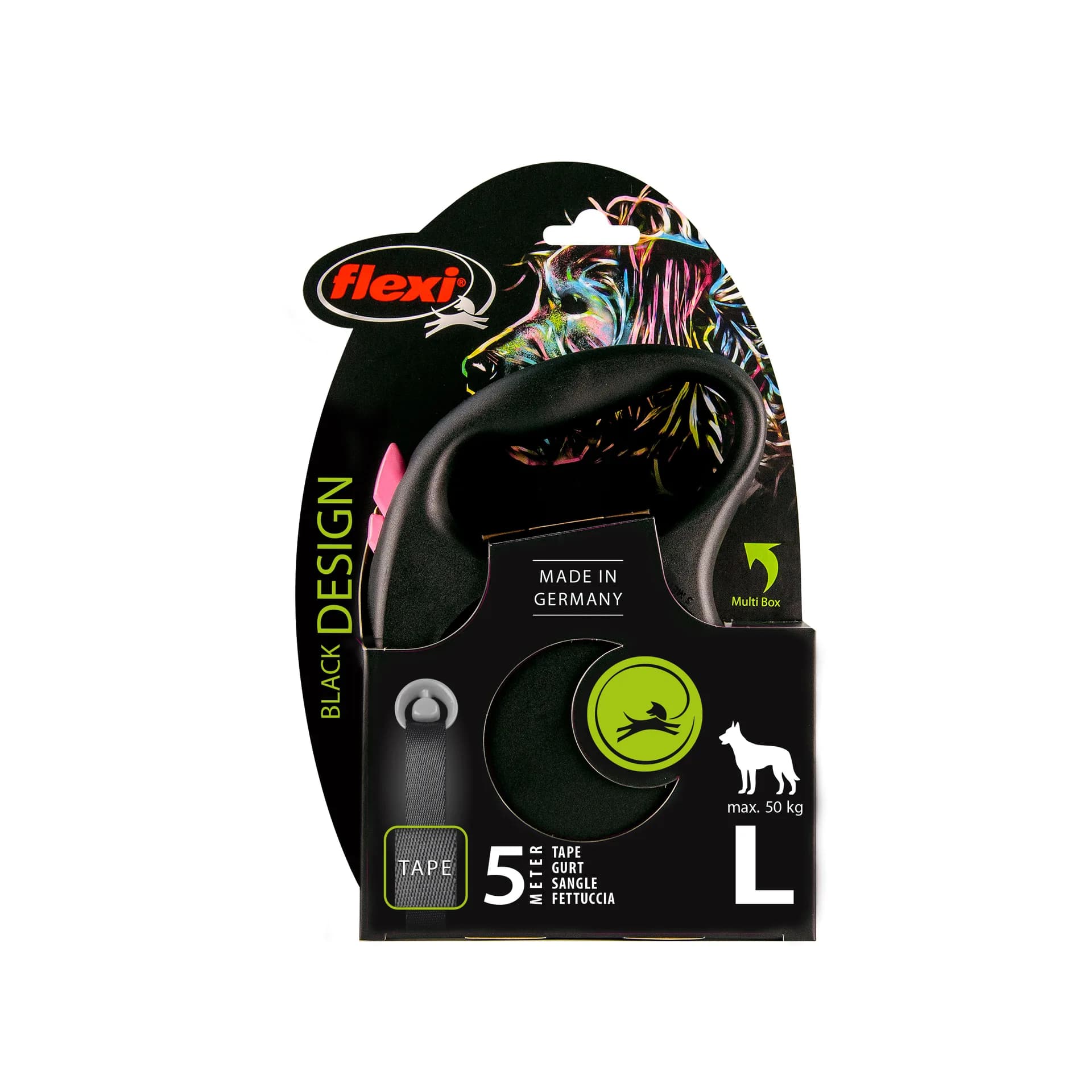 Flexi Black Design smycz automatyczna dla psa taśma – różowy, S