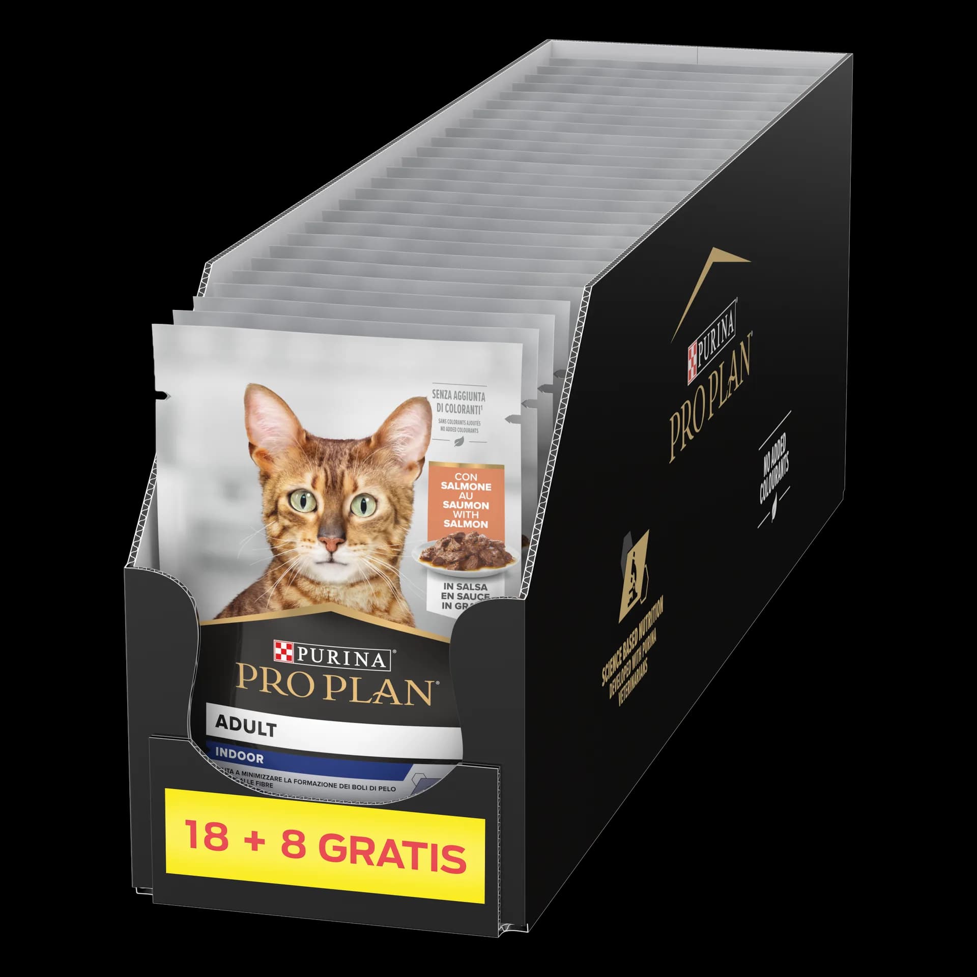 PRO PLAN Purina Adult Indoor karma mokra z łososiem w sosie dla dorosłych kotów niewychodzących 26 × 85 g