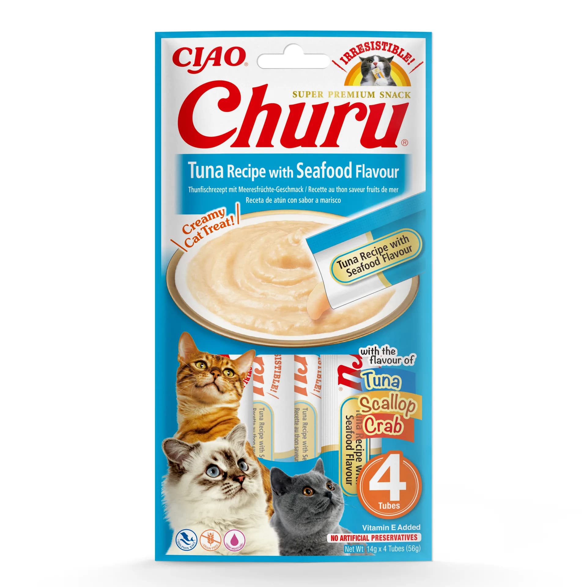 INABA Cat Churu Tuna With Seafood 4 × 14 g 56 g
