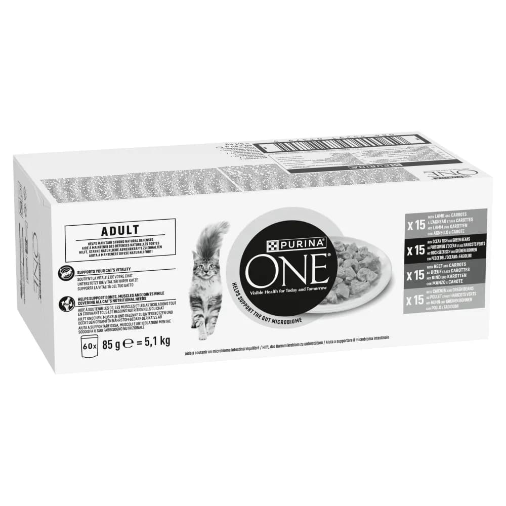PURINA ONE Adult Karma dla dorosłych kotów 5,1 kg (60 × 85 g)