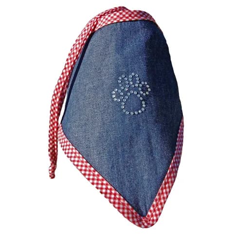 Grande Finale Apaszka Jeans + czerwone wykończenie XL