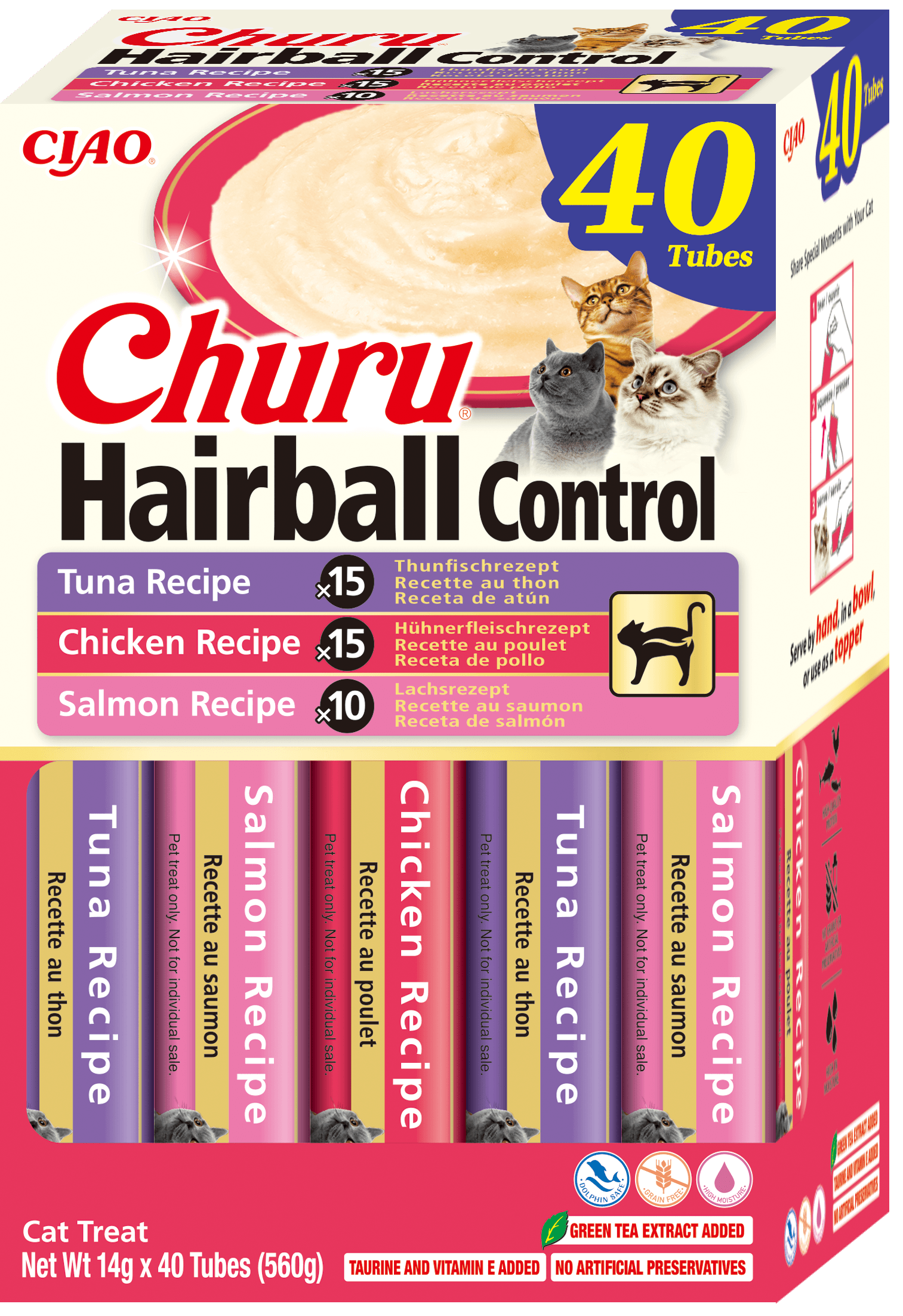 INABA Cat Churu Hairball Control 40 × 14 g 560 g
