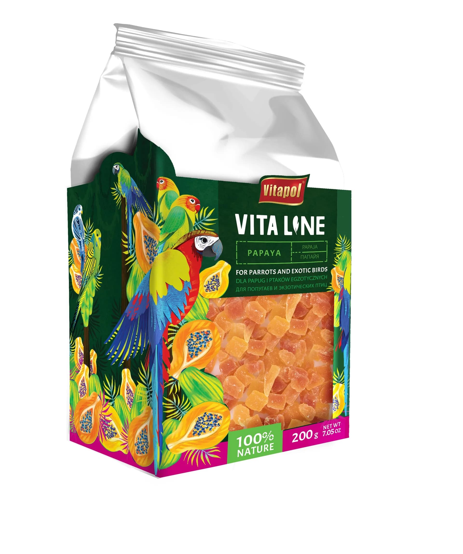 Vitapol Vitaline przysmak dla papug i ptaków egzotycznych Papaja 200 g