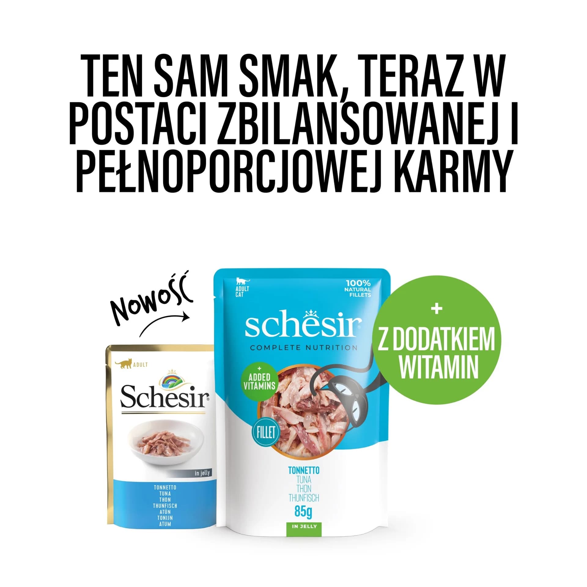 Schesir karma mokra dla dorosłych kotów o smaku tuńczyka w galarecie 85 g