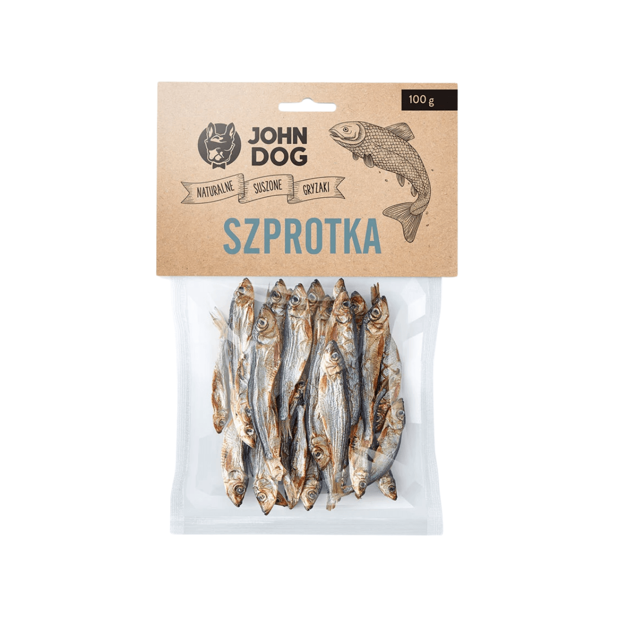 John Dog gryzaki naturalne przysmak dla psów Szprotka ryba 100 g