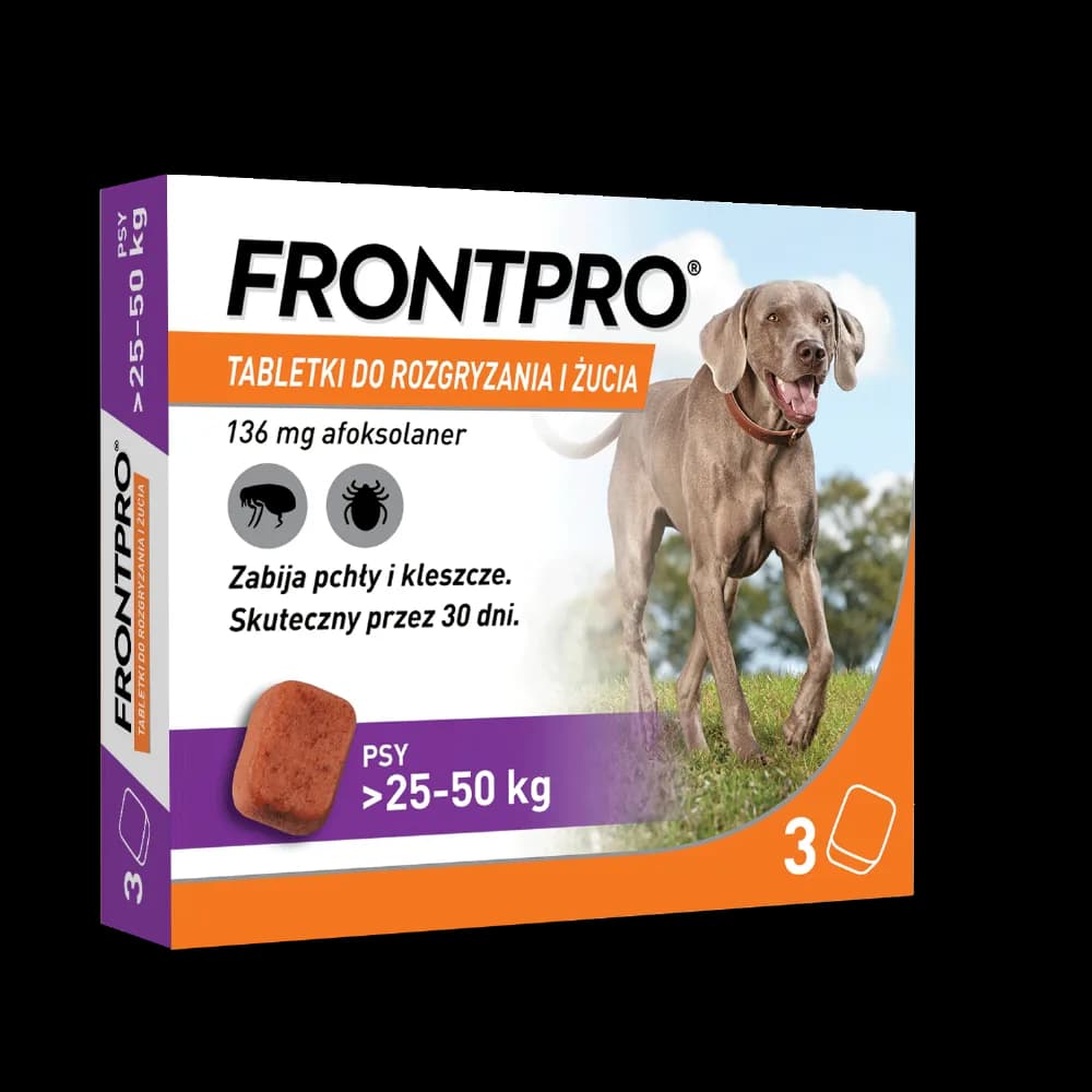 Frontpro Tabletki do rozgryzania i żucia dla psów > 25 136 mg 50 kg